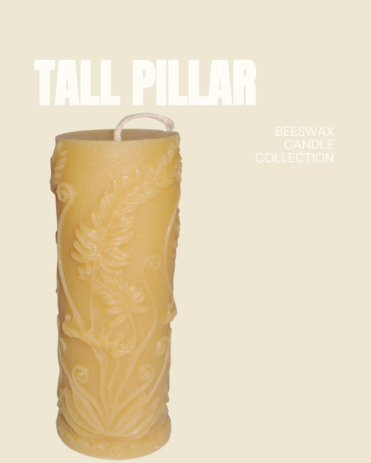Tall Floral Pillar Candle